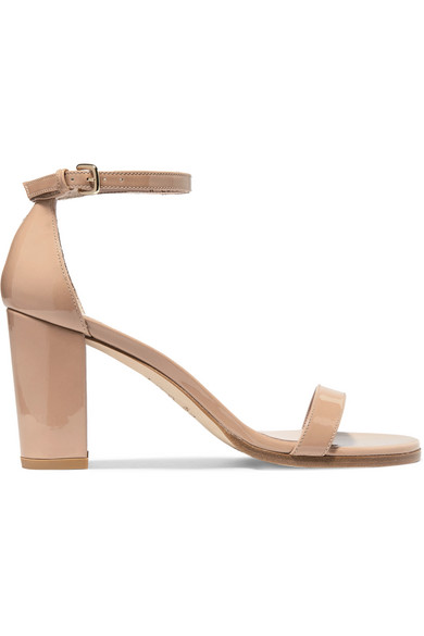 Stuart Weitzman Nearly Nude Patent Leather Sandals