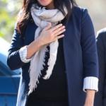 Meghan Markle in a Blue Blazer and Slippers for Second Day in Morocco