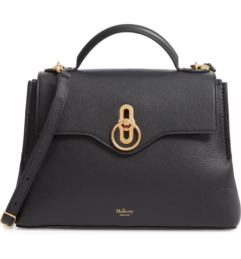 Mulberry Seaton Black Leather Top Handle Bag-Kate Middleton - Dress ...