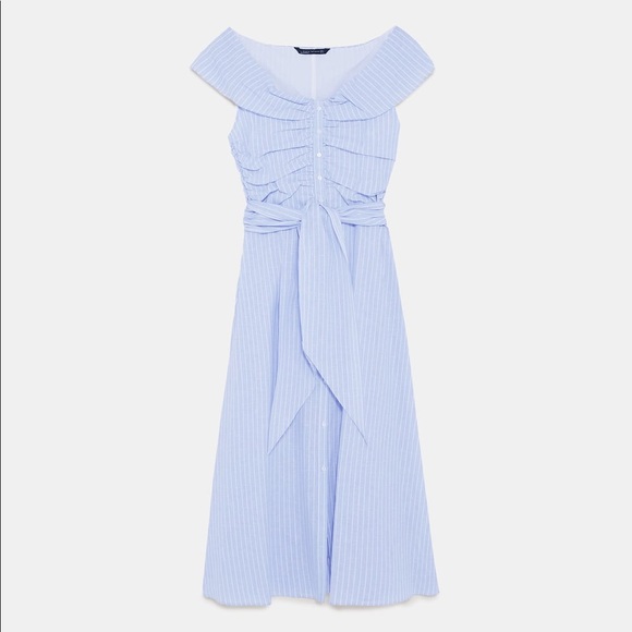 Zara Blue & White Striped Shirt Dress-Kate Middleton