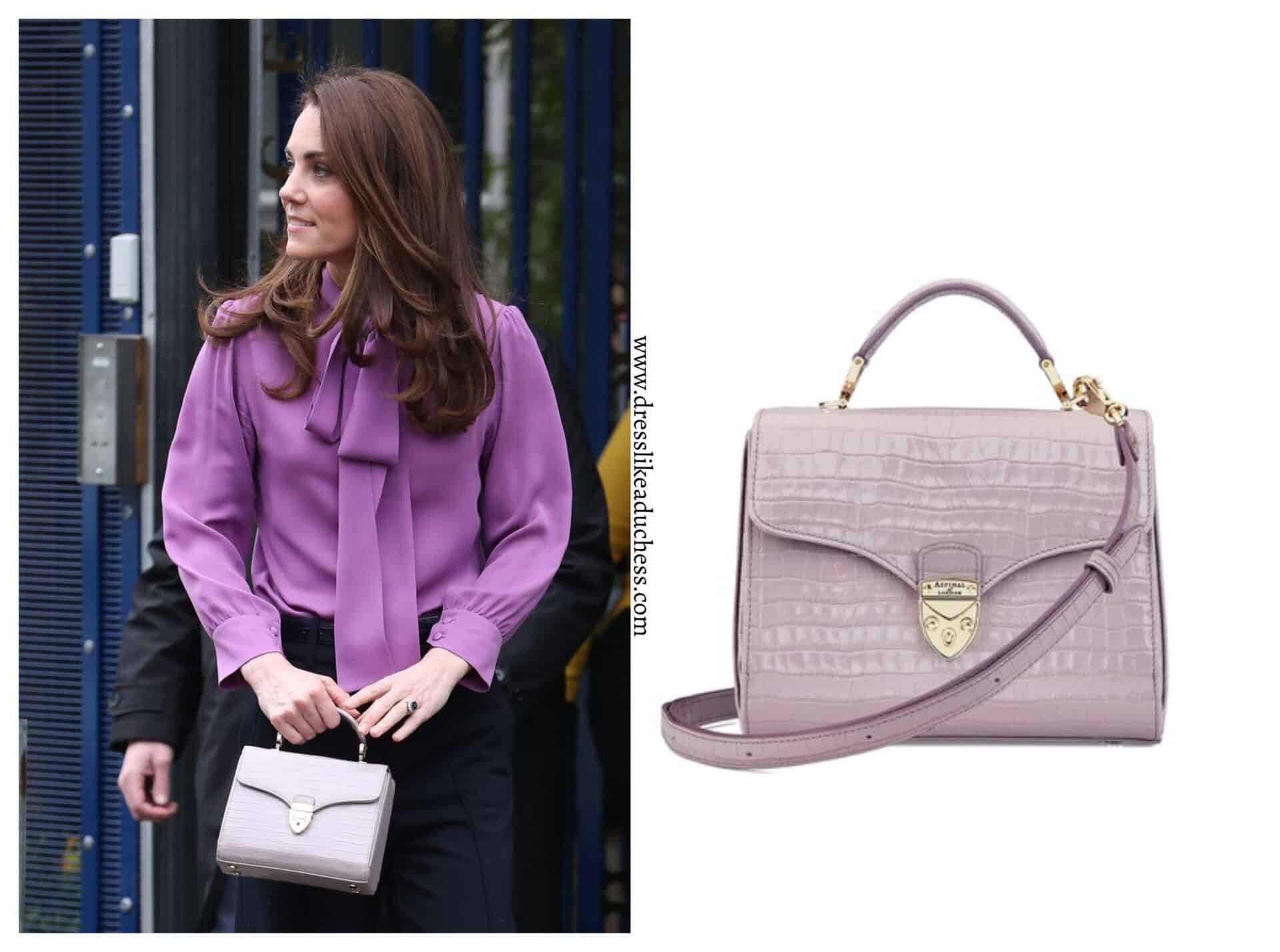 The Duchess of Cambridge in Purple Gucci Blouse for Solo Engagement ...