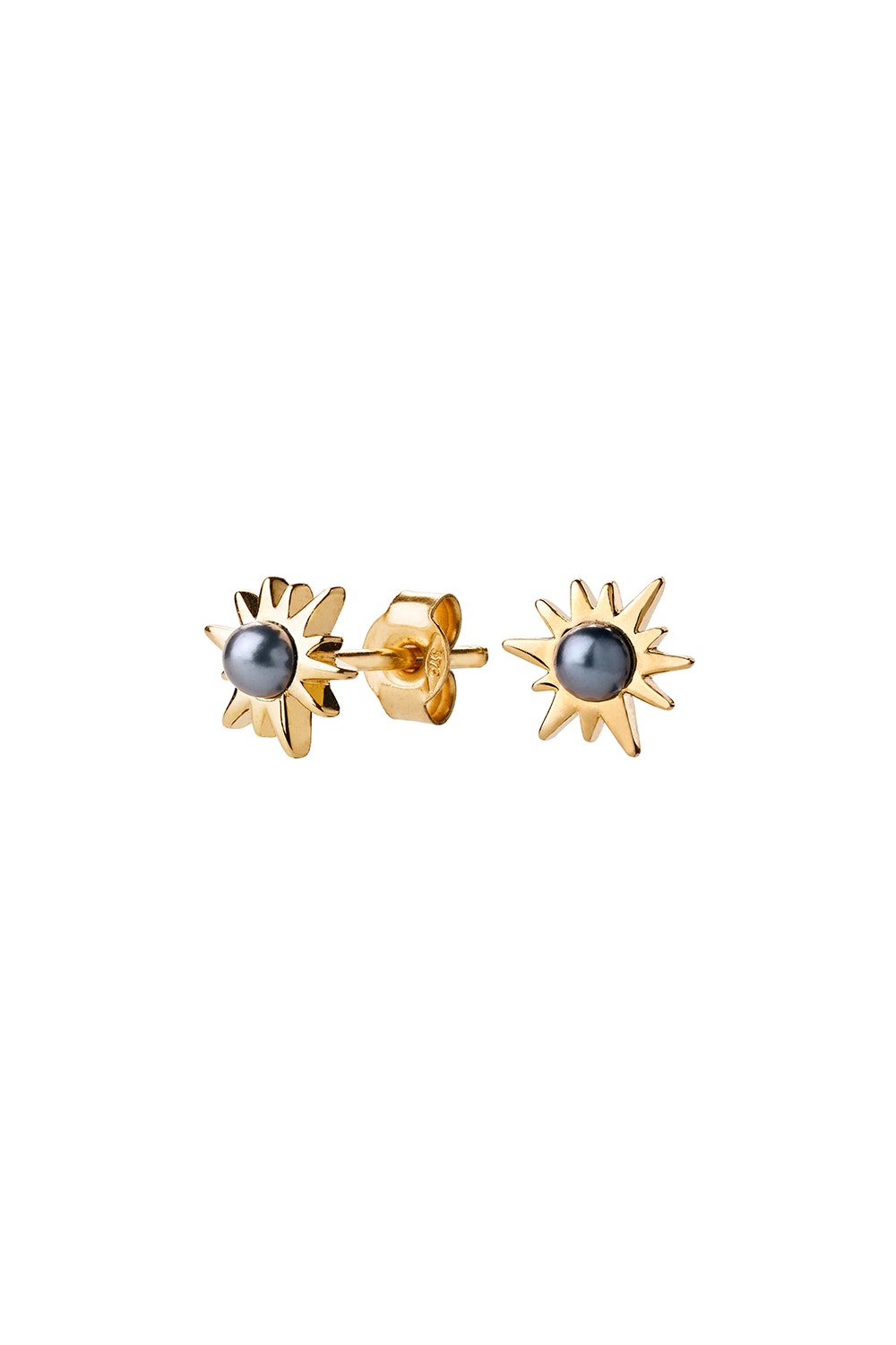Karen Walker 'Temptation' Gold Stud Pearl Earrings-Meghan Markle
