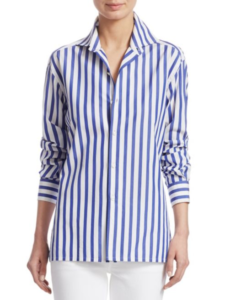 Ralph Lauren Collection Iconic Style Capri Striped Cotton Shirt-Meghan ...