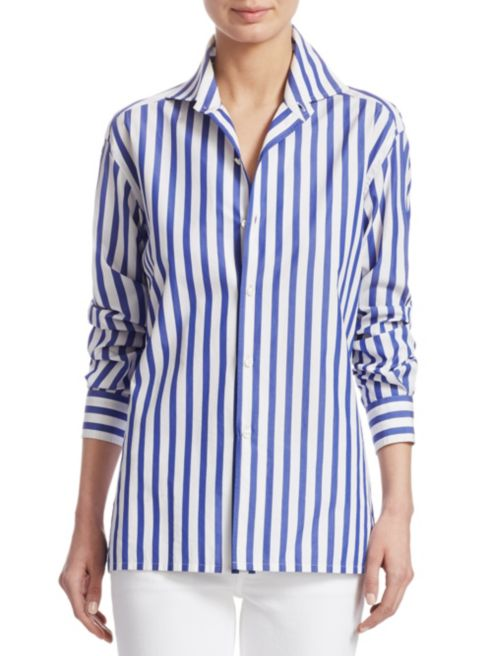 Ralph Lauren Collection Iconic Style Capri Striped Cotton Shirt-Meghan Markle