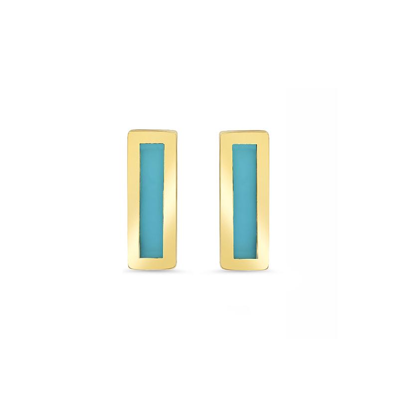 Jennifer Meyer Turquoise Bar Earrings-Meghan Markle