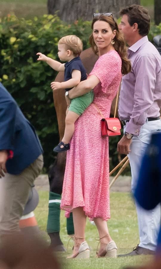 Kate Middleton carrying the Mulberry Darley bag in red