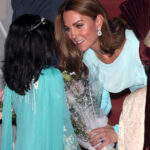 Duchess of Cambridge in Catherine Walker for Arrival in Pakistan