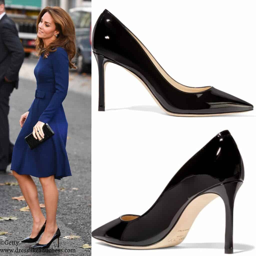 Jimmy Choo Classic Romy 85 Black Pumps-Kate Middleton - Dress Like