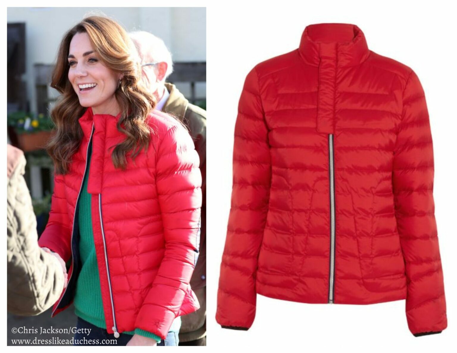 Duchess of Cambridge in Red Puffer Coat for Visit to Christmas Tree ...