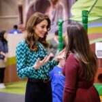 Duchess of Cambridge in Chevron for Visit to Science Museum