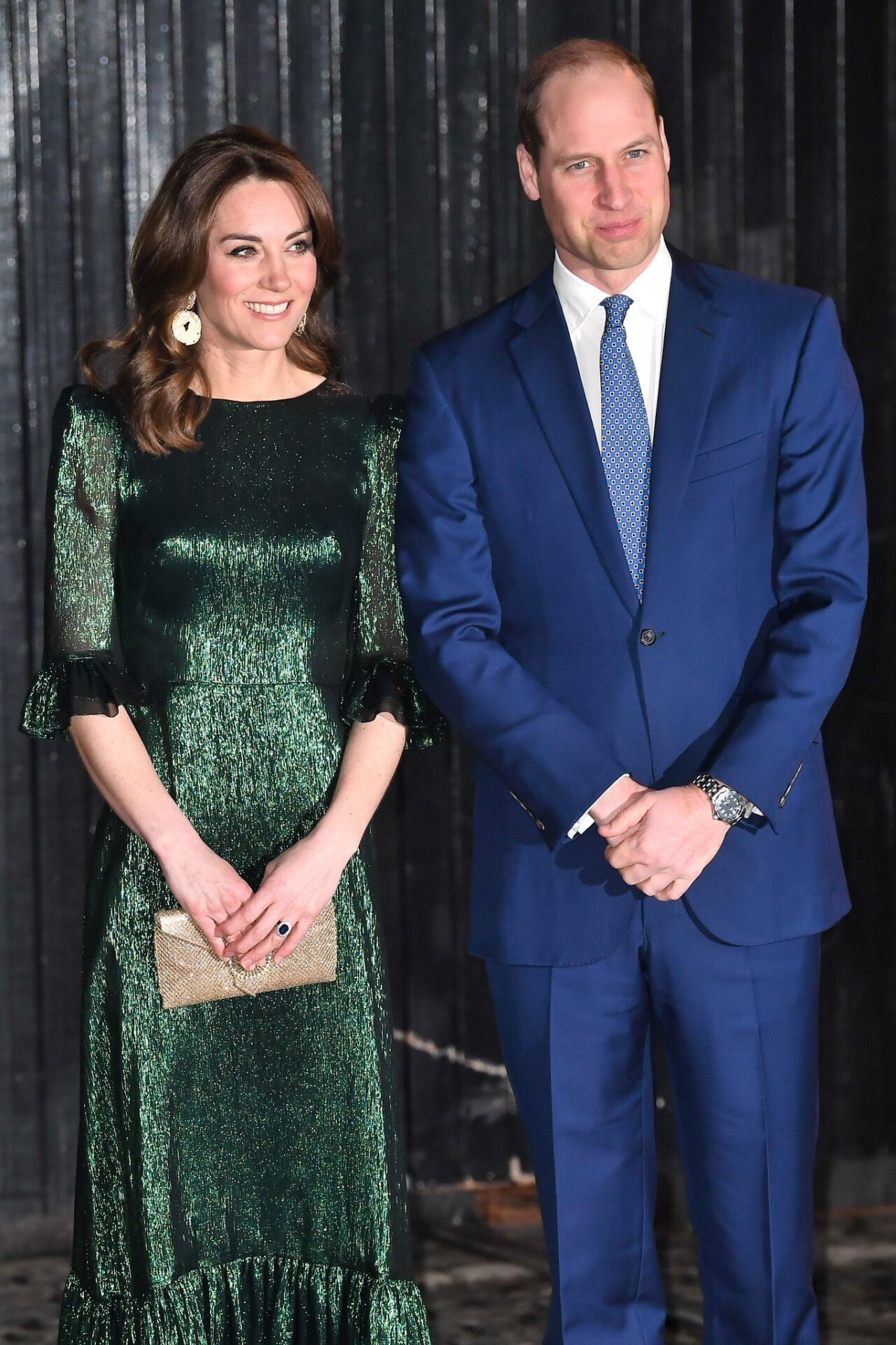 Kate Middleton in Metallic Dress for First Evening in Ireland - Dress ...