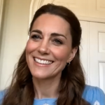 Kate Middleton in Chevron Sweater for Virtual Visit to Maternity Unit