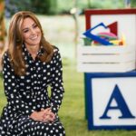 Kate Middleton in Black Polka Dress for Parenting Chat with BBC