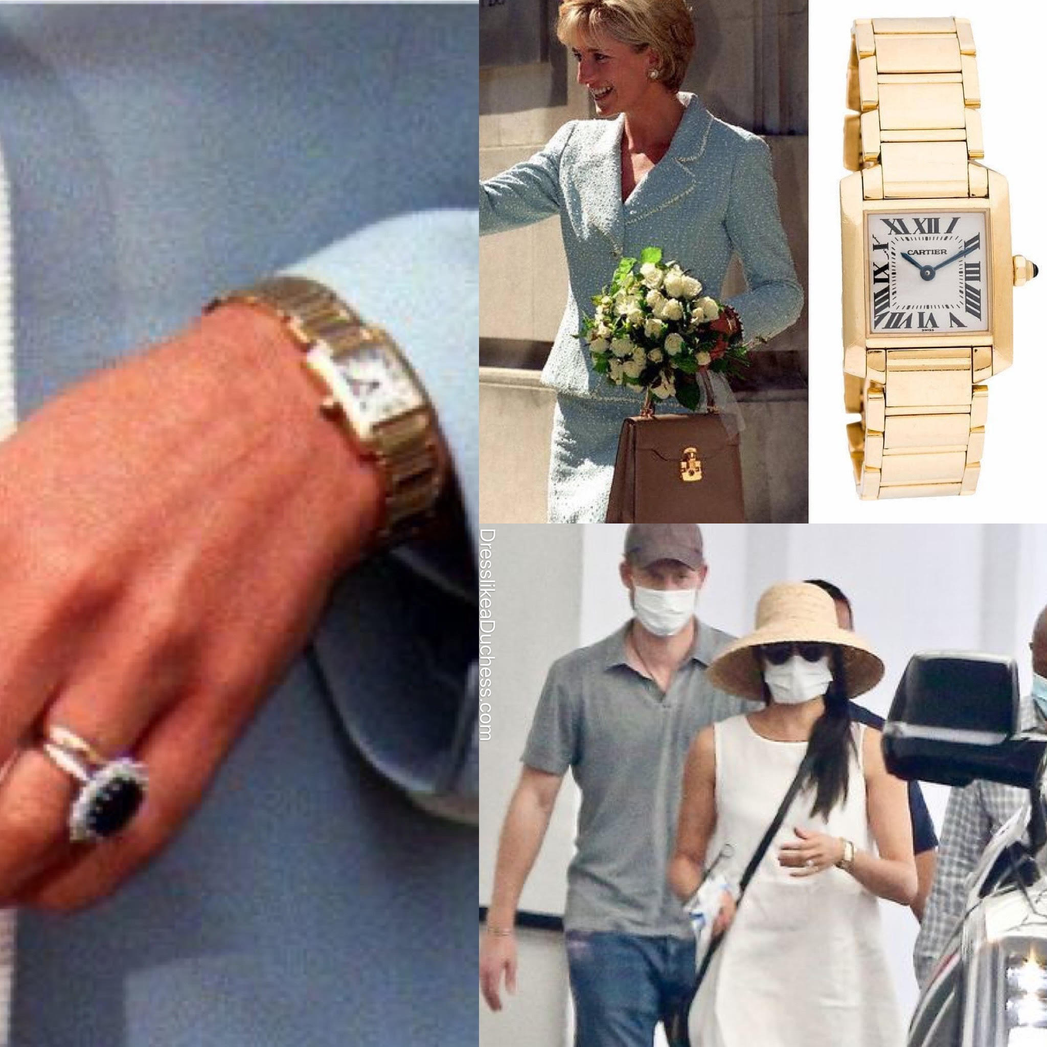 Cartier Gold Tank Francaise Watch-Meghan Markle - Dress Like A Duchess