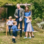 Kate Middleton in Denim Shirtdress for Backyard Family Photo