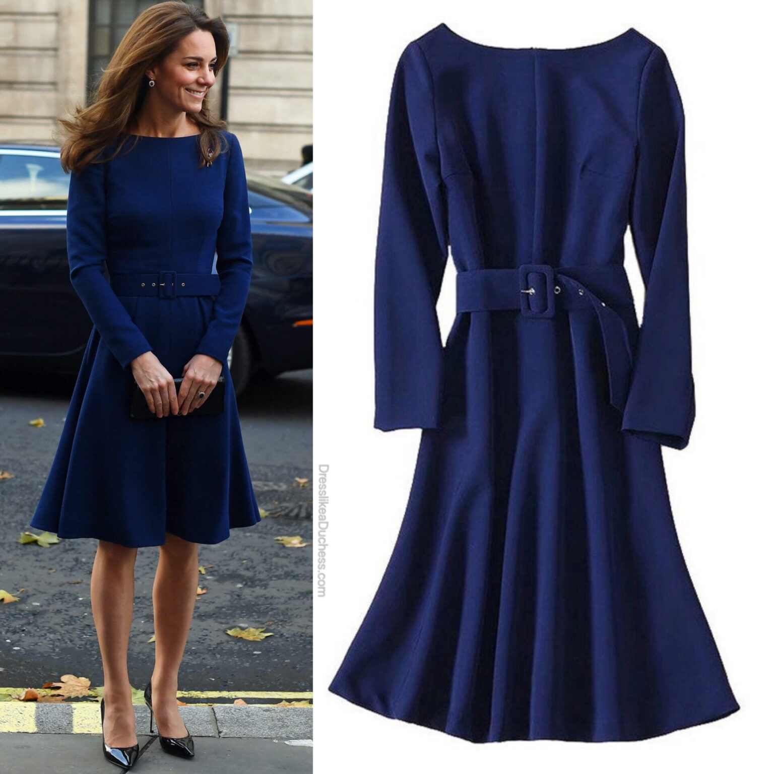 Kate Middleton in Blue Emilia Wickstead to Visit London Research Center ...