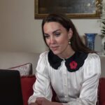 Kate Middleton in Ghost Blouse for Remembrance Week Video Call
