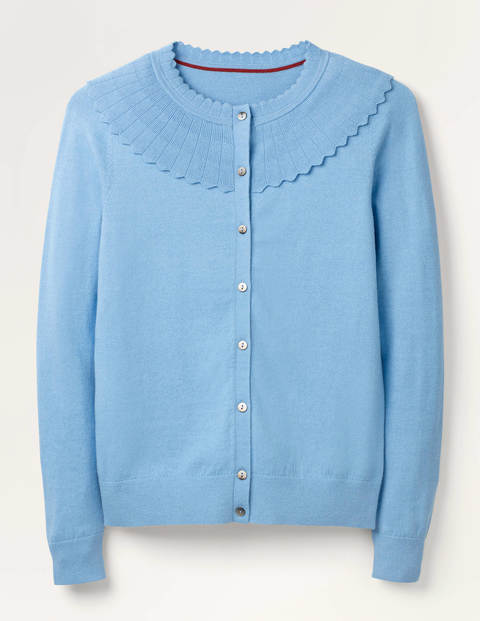Boden- Abercorn Scallop Frosted Blue Cardigan-Kate Middleton