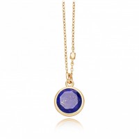 Astley Clarke Round Stilla Lapis Lazuli Pendant Necklace-Kate Middleton