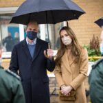 Kate Middleton in Camel Coat for Rainy Visit to Newham Ambulance Station