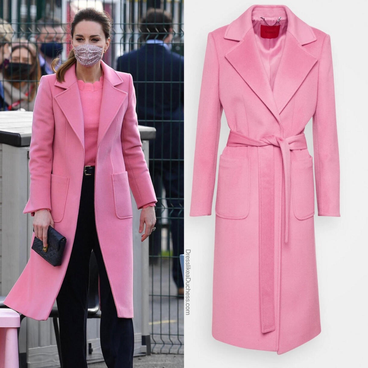 Kate Middleton in Soft Pink Wrap Coat for First In-Person Engagement of ...