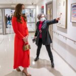 Kate Middleton in Red Eponine Coat for Visit to National Portrait Archive