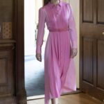Kate Middleton Wears Pink ME+EM Silk Shirt Dress for Meeting with Mila