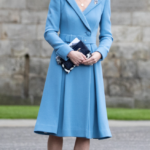 Kate Middleton Wears Powder Blue Catherine Walker Dress Coat for Closing Ceremony in Scotland