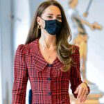 Kate Middleton in Plaid Alessandra Rich Midi Dress for Visit to V&A Museum