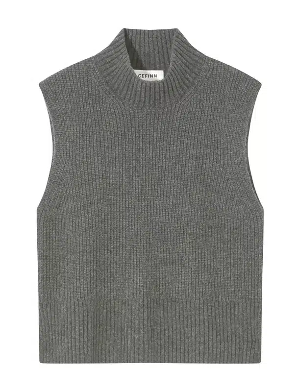 Kate Middleton's Cefinn Janie Sleeveless Funnel Neck Sweater Vest in Mid  Grey