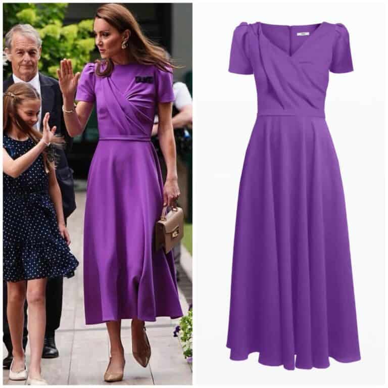 Kate Middleton Wears Purple Safiyaa Dress to Wimbledon - Dress Like A ...