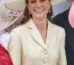Kate Middleton Wears Light Gold Damask Coat for Order of Garter